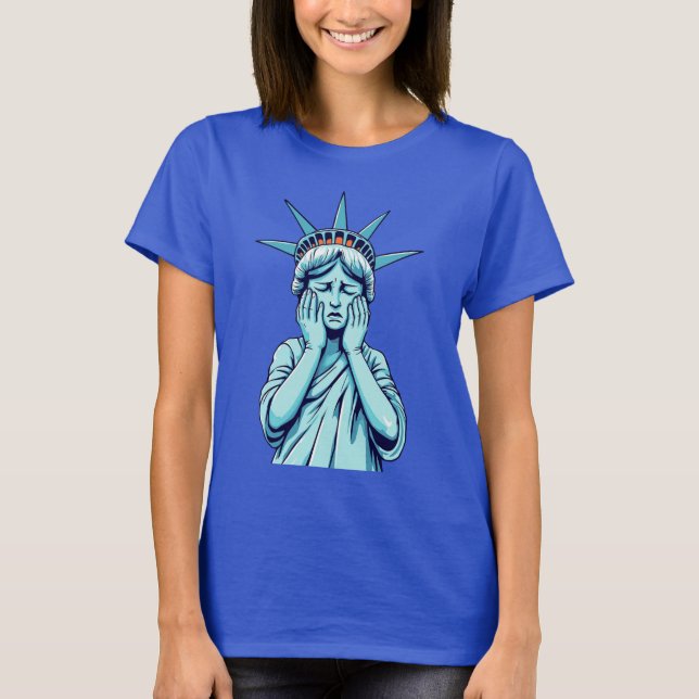 Camiseta Estátua Triste da Liberdade Envergonhada (Frente)
