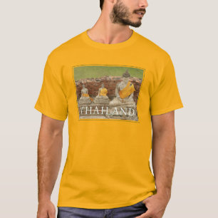 Camiseta Estátuas de Budas Sentados Ayutthaya, Tailândia
