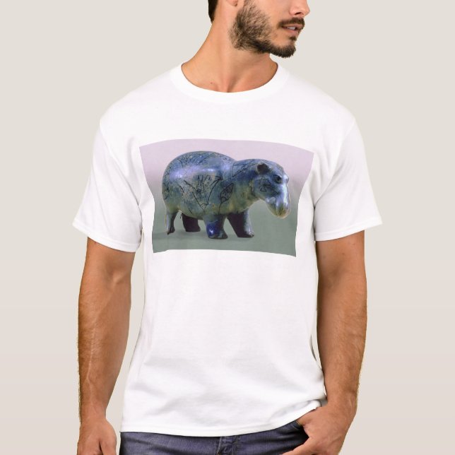 Camiseta Estatueta de um hippopotamus (Frente)