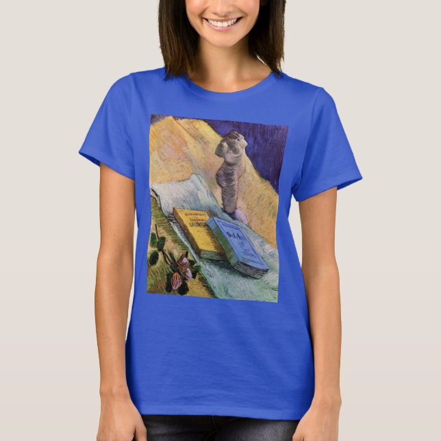 Camiseta Estatueta Rosa e Novels Vincent van Gogh (Frente)