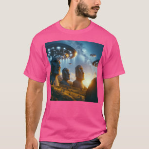 Camiseta Estatuetas E Espaços Da Ilha Da páscoa