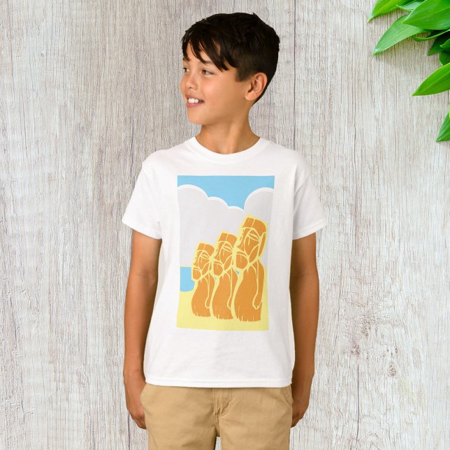Camiseta Estatuetas Moai da Ilha de Páscoa (Criador carregado)