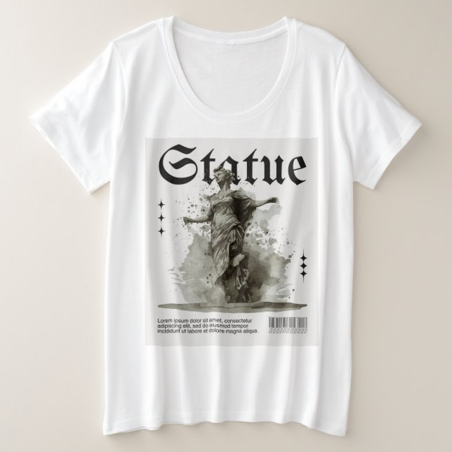 CAMISETA ESTATUTO DA LIBERDADE EM B&W DISIGN ON TSHIRT (Frente do Design)