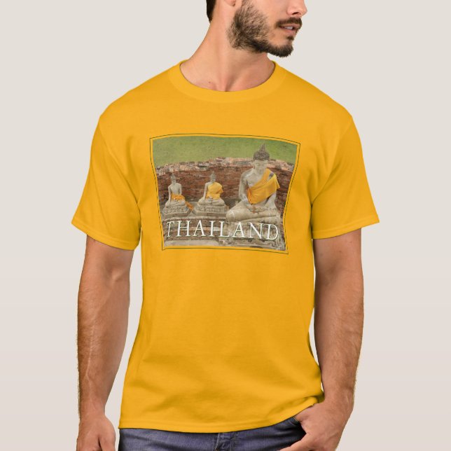 Camiseta Estatutos de Sitting Buddhas | Ayutthaya, Tailândi (Frente)