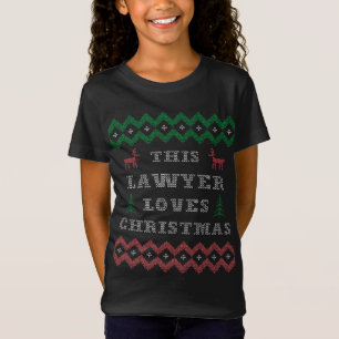 Camiseta Este Advogado ama o Natal, Reindeer e X'mas Tr