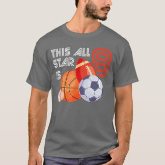 Camiseta Este All Star é um Basquete de Aniversário de 8 An