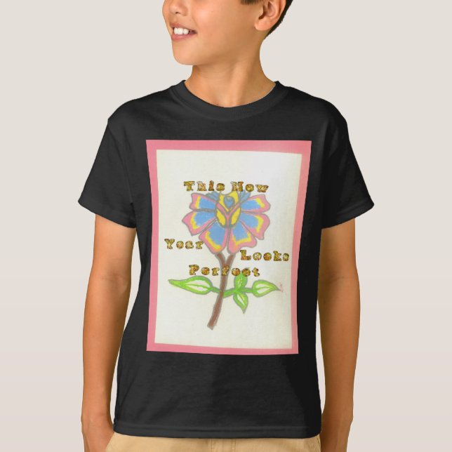 Camiseta Este Ano Novo Parece Um Impressão De Arte Floral P (Frente)