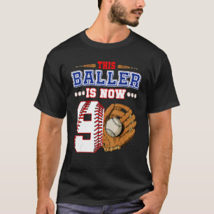 Camiseta Este Baller Tem Agora Nove Anos 9º Bas De Aniversá