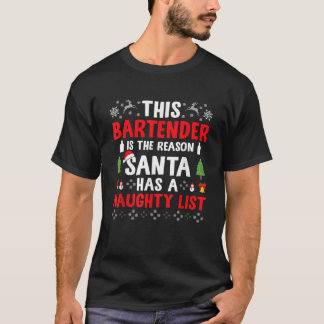 Camiseta Este Barman É A Razão Pela Qual Os Papais noeis Tê