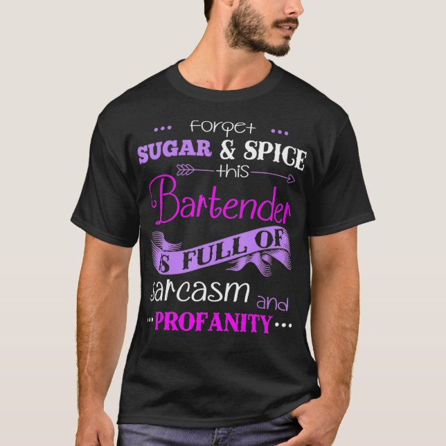 Camiseta Este Barman é Cheio de Sarcasm Engraçado Barman (Frente)