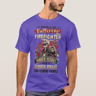 Camiseta Este Bombeiro Tem Problemas De Raiva Esqueleto Est