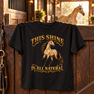 Camiseta Este Brilho é Todo Natural Cavalo Akhal-Teke Doura