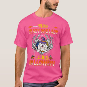 Camiseta Este Cachorro Louco Senhora Maltesa Adora Hallowee