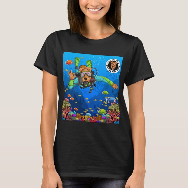 Camiseta Este cachorro velho aprende a mergulhar (Frente)