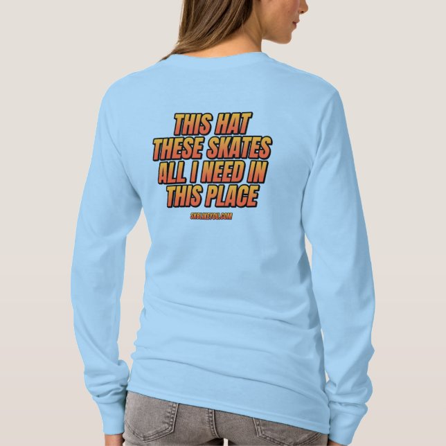 Camiseta Este Chapéu e Estes Skates Mostram Alternativo (Verso)