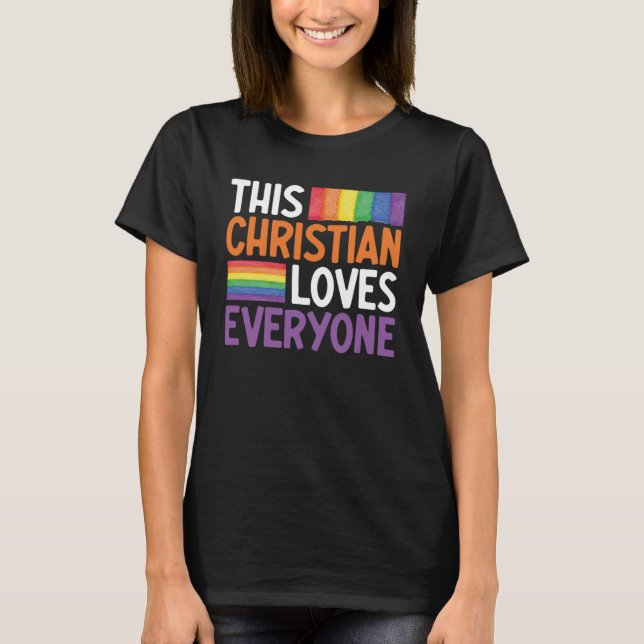 Camiseta Este Christian ama Todos Gay Christian Gay J (Frente)