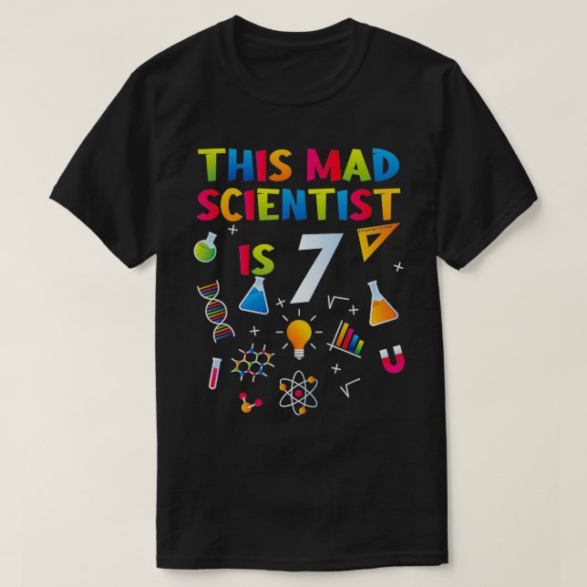 Camiseta Este Cientista Louco Tem 7 Anos-7 (Frente do Design)