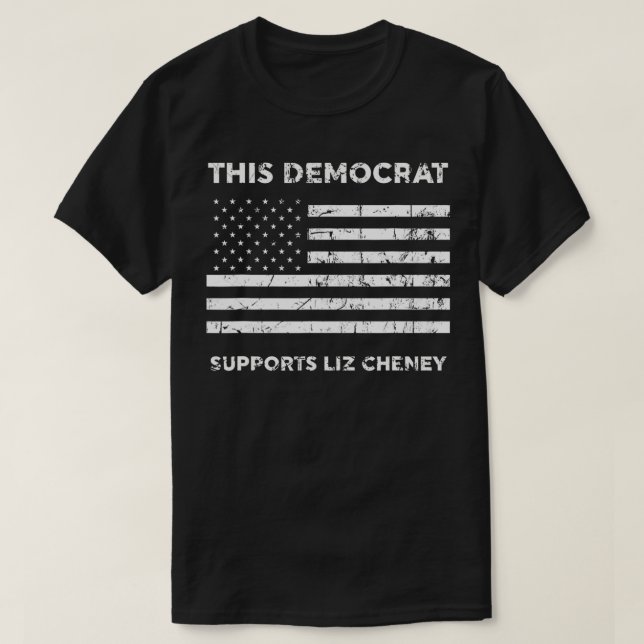 Camiseta Este Democrata Apoia Liz Cheney  (Frente do Design)