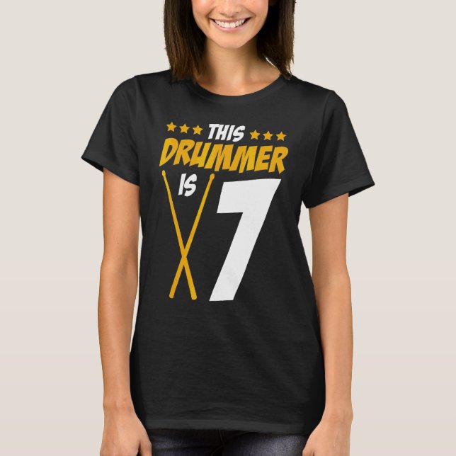 Camiseta Este Drummer É 7 Drummer Drum Set Music (Frente)