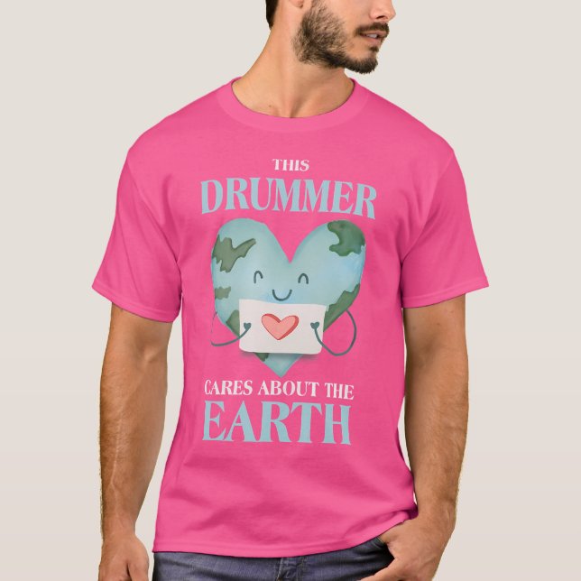 Camiseta Este Drummer Se Preocupa Com A Natureza Da Terra D (Frente)