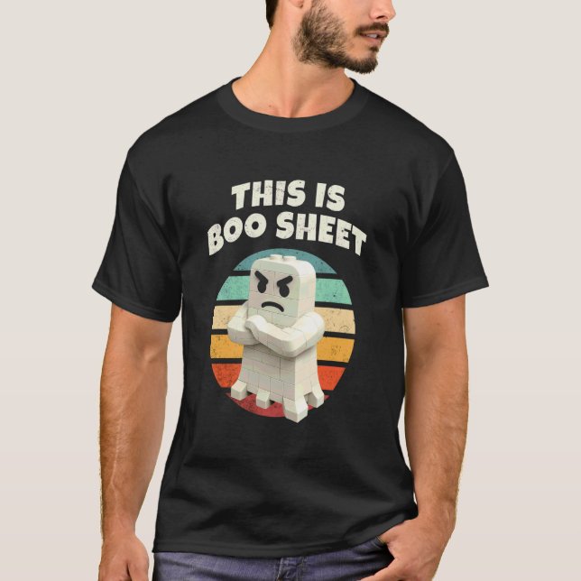 Camiseta Este é Boo Sheet Ghost, Retro, Bloco de Construção (Frente)