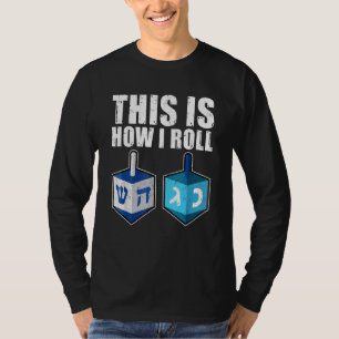 Camiseta Este É Como Eu Rolo Roupa de Hanukkah Dreidel Chan