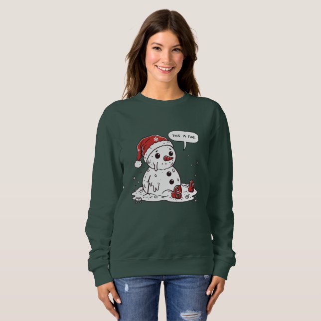 Camiseta Este é Fine Melting Snowman (Frente Completa)