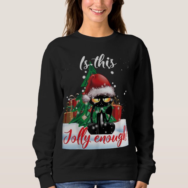 Camiseta Este É Jolly Suficiente De Gato Preto E Engraçado  (Frente)