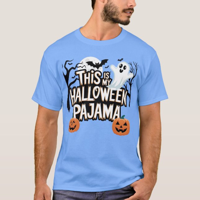 Camiseta Este É Meu Amigo De Tetre De Halloween Pajama (Frente)