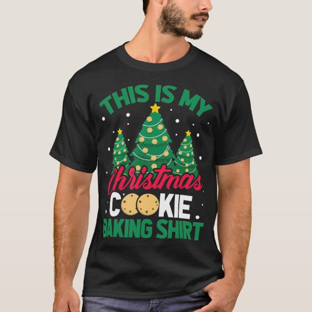 Camiseta Este É Meu Biscoito De Natal Fazendo Árvore De Nat (Frente)