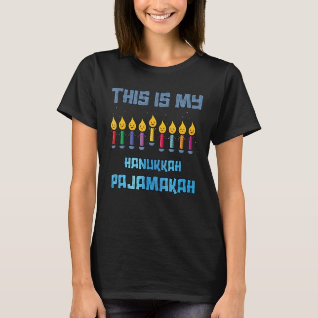 Camiseta Este É Meu Chanucá Pajamakah Menorah Nove Velas (Frente)