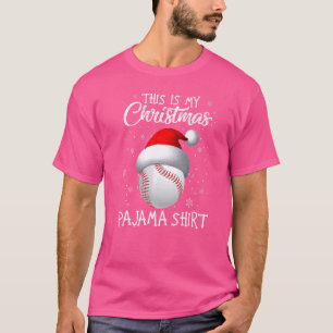 Camiseta Este É Meu Chapéu De Basebol De Natal De Pijama De
