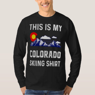 Camiseta Este É Meu Colorado Skiing Denver Map Flag Co Souv