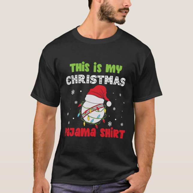Camiseta Este É Meu Críquete De Natal Do Pajama Engraçado (Frente)