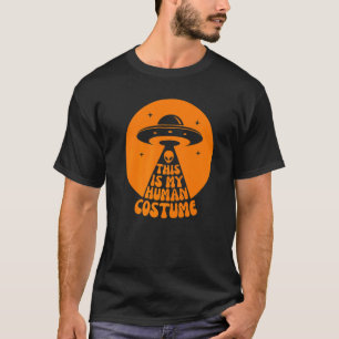 Camiseta Este É Meu Disfarce Humano de Halloween Alien OVN