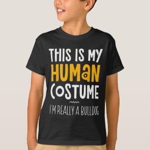 Camiseta Este É Meu Disfarce Humano Sou Um Bulldog Hallowee