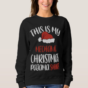 Camiseta Este É Meu Feliz Natal Mecânico Pajama Santa Hat