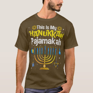 Camiseta Este É Meu Hanukkah Pajamakah Menorah Chanukah Paj
