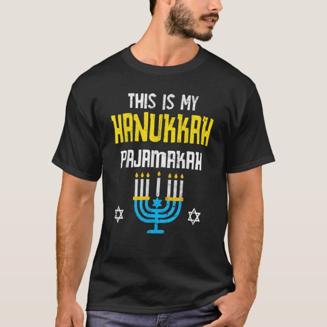 Camiseta Este É Meu Hanukkah Pajamakah Menorah Chanukah Paj (Frente)
