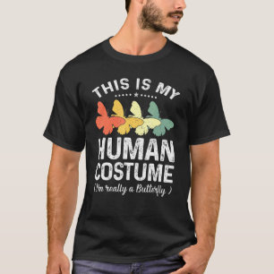 Camiseta Este É Meu Humano Disfarce de Borboleta Animal Dia