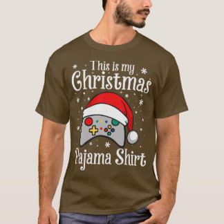 Camiseta Este É Meu Jogo De Vídeo De Chapéu De Papai Noel D