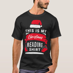 Camiseta Este É Meu Natal Lendo Pajama Engraçado Livro Quo