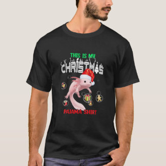 Camiseta Este É Meu Natal Pajama Axolotl Papai Noel Xm