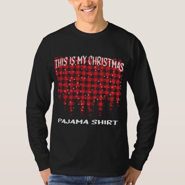 Camiseta Este É Meu Natal Pajama Buffalo Xadrez Christma (Frente)