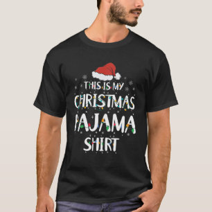 Camiseta Este É Meu Natal Pajama Engraçado Papai Noel Hat X