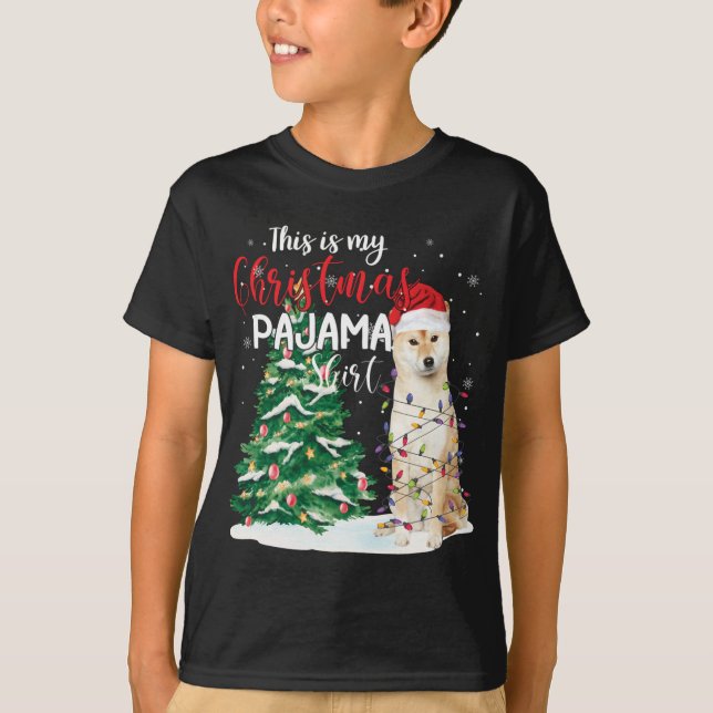 Camiseta Este É Meu Natal Pajama Engraçado Shiba Inu Dog Lo (Frente)