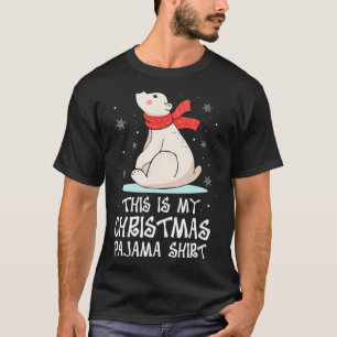 Camiseta Este É Meu Natal Pajama Polar Bear Engraçado Xmas