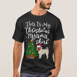 Camiseta Este É Meu Natal Pajama Pug Papais noeis Engraçado