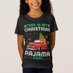 Camiseta Este É Meu Natal Pajama Shih Tzu Andando Vermelho 