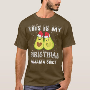 Camiseta Este É Meu Natal Pajama Xmas Engraçado Avocado Chr